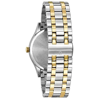 Bulova Men's Classic Two-Tone Stainless Steel 3-Hand Calendar Date Quartz Watch with Diamonds and Blue Dial Style: 98D130 - Image 3