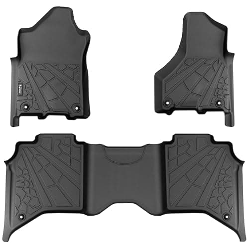 KARPAL Floor Mats for Ram 2500/3500 Crew Cab 2019-2025, TPE All-Weather Floor Liners 1st & 2nd Row Car Mats, Ram Accessories - Image 1