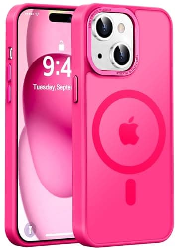 Newfuture Designed for iPhone 15 Case with Strong Magnetic [13 FT Military Drop Protection] [Compatible with Magsafe] Slim Translucent Matte Shockproof with Anti-Fingerprint Phone Case, Hot Pink - Image 1