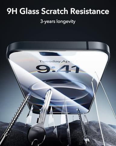 ESR 3 Pack 9H+ Glass for iPhone 16e/ iPhone 14/ iPhone 13/13 Pro Screen Protector, [Military Grade Shatterproof & Longest Durable] Armorite Ultra-tough Full Coverage Tempered Glass with UltraFit Tray - Image 7