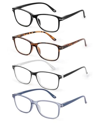 JOLISU 4 Pack Reading Glasses Men Women Spring Hinges Comfortable Glasses for Reading,2.5 - Image 1