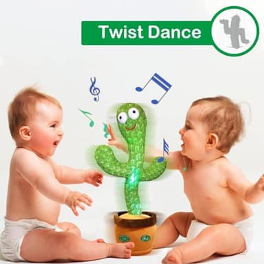 Pbooo Dancing Talking Cactus Mimicking Toy,Talking Repeat Singing Sunny Cactus Toy 120 Pcs Songs for Baby 15S Record Your Sound Sing+Dancing+Recording+LED - Image 9