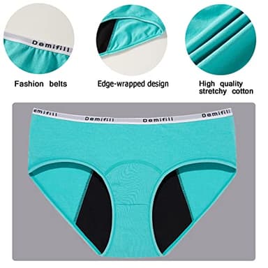 Demifill Teen Girls Period Panties Juniors First Period Starter Underwear Soft Briefs 16-18Years - Image 3