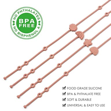 Andy Bear Toy Straps for Baby Toy Safety Straps Silicone High Chair Toys Straps Toddler Bottle Straps for Strollers, High Chair, Cribs, Car Seat, Stroller Accessories, Baby Pacifier Clip-Sage - Image 4