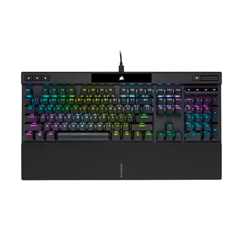 Corsair K70 RGB PRO Wired Mechanical Gaming Keyboard (Cherry MX RGB Red Switches: Linear and Fast, 8,000Hz Hyper-Polling, PBT Double-Shot PRO Keycaps, Soft-Touch Palm Rest) QWERTY, NA - Black - Image 1