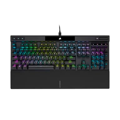 Corsair K70 RGB PRO Wired Mechanical Gaming Keyboard (Cherry MX RGB Red Switches: Linear and Fast, 8,000Hz Hyper-Polling, PBT Double-Shot PRO Keycaps, Soft-Touch Palm Rest) QWERTY, NA - Black - Image 1