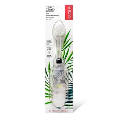RADIUS Toothbrush Tour Travel Brush, Calacatta Stone, BPA Free and ADA Accepted, Designed to Improve Gum Health and Reduce The Risk of Gum Disease, 1 Pack - Image 3