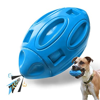 EASTBLUE Squeaky Dog Toys for Aggressive Chewers: Rubber Puppy Chew Ball with Squeaker, Almost Indestructible and Durable Pet Toy for Medium and Large Breed - Image 1