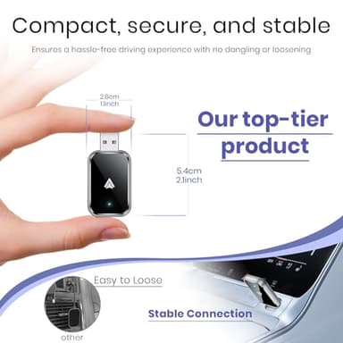 HaMeby Wireless Android Auto Adapter for Android, Convert Wired to Wireless, Mini Size with Extension USB-C/Type-C, Stable Control & No Delay, Supports Car Original Control - Image 3