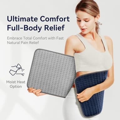 Heating Pad for Back/Neck/Shoulder Pain Relief,17"x33" Electric Heating Pads Cramps,XXXL Heated Pads with 6 Heat Settings,Mothers Day Gifts,Christmas Gifts for Men & Women/Mom/Wife/Sister - Image 3