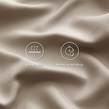 Bedsure GentleSoft King Size Sheets Set, Cooling Sheets for Hot Sleepers, Rayon Derived from Bamboo, Breathable & Soft, Deep Pocket Up to 16 Inches, Hotel Luxury Silky Bedding, Simply Taupe - Image 4