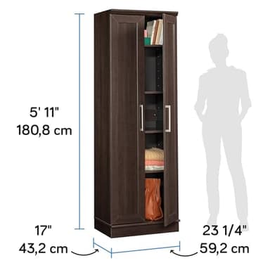 Sauder HomePlus Kitchen Pantry Storage Cabinet with Adjustable Shelves, Laundry Bathroom, L: 23.31" x W: 17.01" x H: 71.18", Dakota Oak - Image 3
