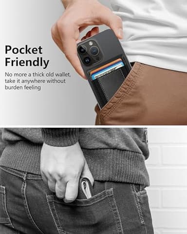 ExtreLife for Magsafe Wallet, Adjustable Stand, Open ID Window, Magnetic Wallet for iPhone 17/16/15/14 Pro Max/14 Pro/14/14 Plus/13/12 Series, 9 Cards, Black-B - Image 6