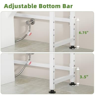 Simple Trending 8 Tier Over The Toilet Storage with Side Rack, Bathroom Organizer Metal Shelves for Towels, White - Image 5