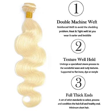 613 Human Hair Bundles Body Wave Blonde Bundles 100% Unprocessed 12A Grade Brazilian Virgin Human Hair 613 Hair Extensions for Women 24 Inch - Image 7