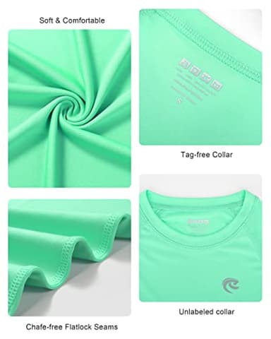 Boys UPF 50+ Swim Shirt Long Sleeve, 1 or 2 Pack UV Sun Protection Rash Guard, Youth Kids SPF Water Shirts for Beach Surf - Image 3