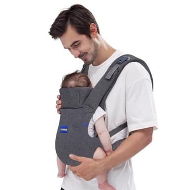 YEMKEZO Baby Carrier Newborn to Toddler,Newborn Carrier with Head Support, Cozy Baby Holder Carrier for Dad Mens (All-Gray) - Image 1