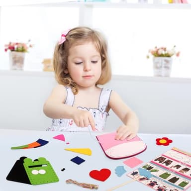 My First Sewing Kit for Kids 4-7, Felt Sewing Crafts Kit for Beginner 4 5 6 7 Year Old Girls, Play and Learn to Sew Fun Crafts Age 5-8 4-6, Toddler Embroidery Yarn Projects for Child Age 4-8 - Image 7