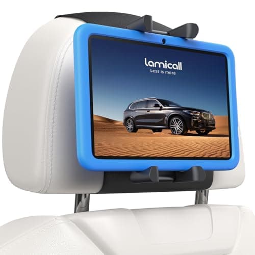 Lamicall Tablet Holder for Car Headrest - [Thick Case Friendly] [360° Rotation] Car Tablet Mount for Backseat, Road Trip Essentials for Kids, for iPad Pro, Air, Mini, Galaxy, Fire HD, 6.1-13" Tablets - Image 1
