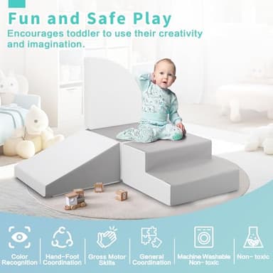TODIBY Foam Blocks Climbing for Kids: Toddler Toys for Indoor and Outdoor Fun - Soft PU Leather Play Structure for Crawling and Sliding - Ideal for Playhouse and Play Gym Activities - Image 4