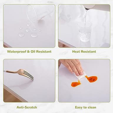 Eisdroma 12 x 24 Inch Table Cover Protector - Clear Vinyl, 1.5mm Thick Plastic, Desk Mat - Image 5