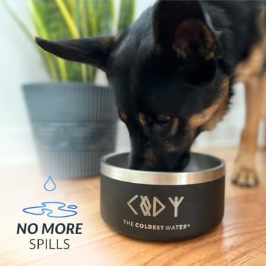 Coldest Dog Bowl - Anti Rust Metal, Non Slip, 3 Layers Insulated Stainless Steel Dog Bowls - Spill Proof & Heavy Duty - Water Bowl for Dogs, Cats & Pets, Dish Washer Safe (42 oz, Epic White) - Image 6