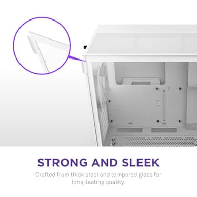 NZXT H5 Flow RGB 2024 - Compact ATX Mid-Tower PC Gaming Case - High Airflow - F360 RGB Core (CV) Included - 360mm Front & 240mm Top Radiator Support - Cable Management - Tempered Glass - White - Image 9