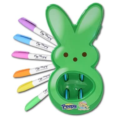 The Eggmazing Egg Decorator - Peeps Bunny - Arts and Craft Set Includes 6 Colorful Quick Drying, Non-Toxic Markers - Green - Packaging May Vary - Image 1