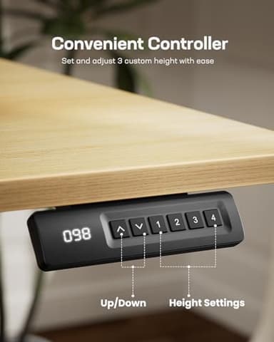 Marsail Electric Standing Desk, Adjustable Height Stand up Desk, 48 x 24 Inches Sit Stand Home Office Desk, Computer Desk, Maple - Image 4