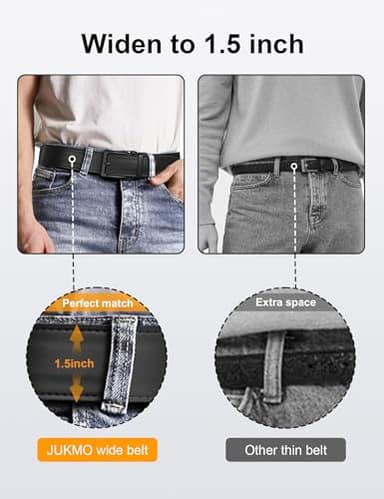 JUKMO 1.5" (38mm) Leather Ratchet Belt for Men in Gift Box (Black, X-Large) - Image 2