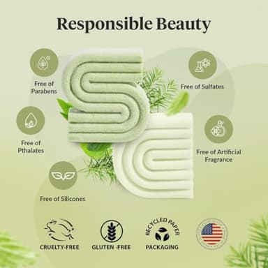 Kitsch Tea Tree Shampoo and Conditioner Set – Anti Dandruff Shampoo Bar & Conditioner Bar - Hair Care for All Hair Types - Free of Paraben, Sulfate & Silicone - Made in USA - 2 pcs - Image 5