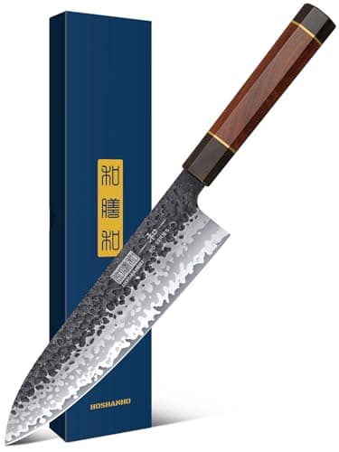 HOSHANHO 8 Inch Japanese Gyuto Chef Knife, 9 Layers 10Cr15CoMoV High Carbon Steel Kitchen Knife, Professional Hand Forged Cooking Knife with Ergonomic Rosewood Handle - Image 1