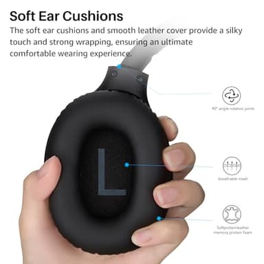 TOZO HA1 Bluetooth 5.4 Over Ear Headphones, 70H Playtime with Mic, Foldable Wireless Headset, Deep Bass Stereo Sound Customizable 32 EQ Music Mode Via Button & App for Travel and Home, Upgraded - Image 2