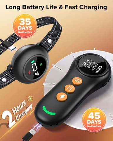 XDX 2-in-1 Dog Shock Collar & Bark Collar – 3300FT Dog Training Collar with Remote, Automatic Anti-Barking, 5 Adjustable Sensitivity Levels, IP67 Waterproof E-Collar for Small Medium Large Dogs - Image 7