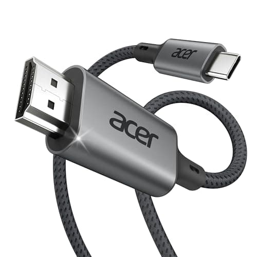 Acer USB C to HDMI Cable for Home Office 3.3FT (4K@60Hz), High-Speed Type C to HDMI 2.0 Braided Cord, Thunderbolt 4/3 Compatible with MacBook, iPhone 16/15 Pro/Max, iMac, iPad Pro, Galaxy S24, Surface - Image 1