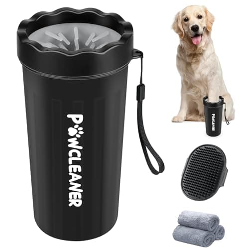 Dog Paw Cleaner, Washer, Muddy Pet Foot Cleaner for Small Medium Large Breed Dogs/Cats (with 3 absorbent towel) (Black, Large) - Image 1