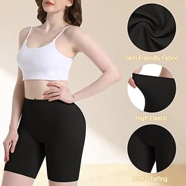 Reamphy 3 Pack Slip Shorts for Women Under Dress,Comfortable Smooth Yoga Shorts,Workout Biker Shorts - Image 4