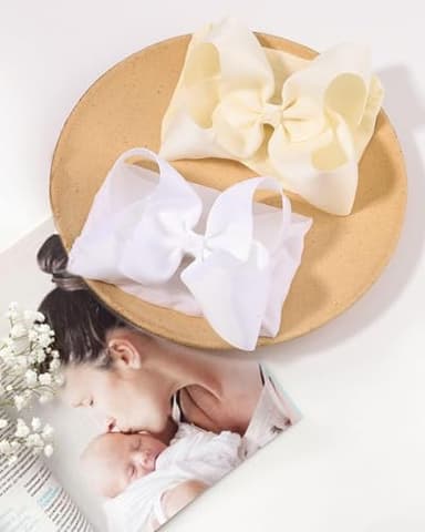 doboi 20pcs Baby Girls Bows Headbands Nylon Hairbands Ribbon Bow Elastic Hair Accessories for Newborns Infants Toddlers and Kids - Image 7