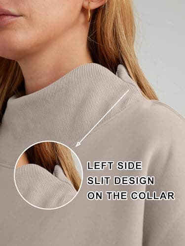 Trendy Queen Womens Oversized Sweatshirts Turtleneck Pullover Long Sleeve Hoodies Tops Fall Fashion Outfits 2025 Clothes CoffeeGrey M - Image 6
