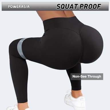 POWERASIA Seamless Impact Leggings Hidden Scrunch Butt Lifting Leggings for Women Booty Workout Tights Mid Low Waist Tummy Control Compression Fitness Gym Womens V Back Yoga Pants - Image 4