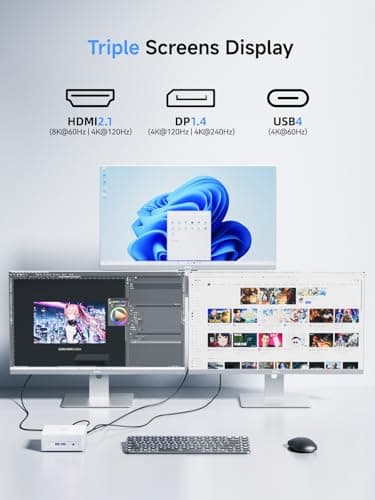 MINISFORUM UM880 Plus Mini PC AMD Ryzen 7 8845HS(8C/16T, up to 5.1GHz), 32GB DDR5 1TB PCIe4.0 SSD, HDMI+DP+USB4 Triple Outputs, OCuLink Port, 2.5G LAN, 5x USB Port, Radeon 780M Graphics Micro Computer - Image 7