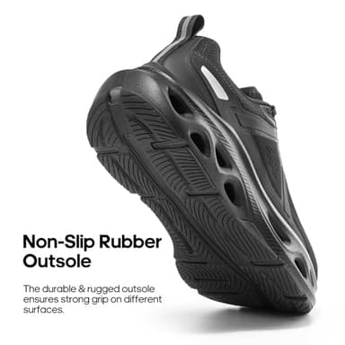 NORTIV 8 Men's Comfortable Walking Shoes MovePropel Athletic Breathable Gym Workout Tennis Jogging Cross Training Non Slip Fashion Running Sneakers,Size 11,All Black,SNWS247M - Image 3