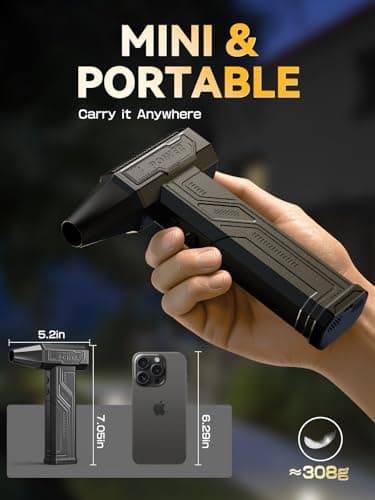 COOLDOVE Super Wind Monster - 1 Min Fast Cleaning Dust, Compressed Air Duster, 4-Gear Adjustable Electric Air Duster with Light, Rechargeable Air Blower for Keyboard, PC, Car, and Home Cleaning - Image 9