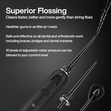 AquaSonic Home Dental Center PRO – Brushing & Flossing Made Easy – Brush & Floss – Power Toothbrush & Water Flosser – Whiter Teeth & Healthier Gums – Black Series Pro+Oral Irrigator - Image 5