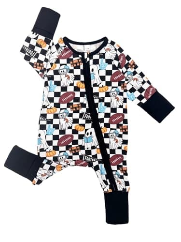 Bow Dream Halloween Baby Girl Clothing Bamboo Rayon Newborn outfit Infant boy Outfits Baby boy Romper Footies Jumpsuit Halloween Ghost Rugby - Image 1