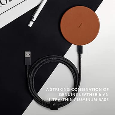 Native Union Classic Leather Wireless Charger – High-Speed [Qi Certified] 10W Handcrafted Italian Leather Charging pad – Compatible with iPhone 12/12 Pro/12 Pro Max/12 mini/11/11 Pro/11 Pro Max (Tan) - Image 7