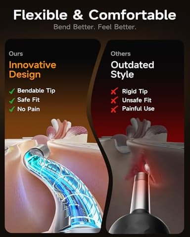 Anyear Flexible Ear Wax Removal Tool Camera, Wireless Ear Cleaner with 10MP HD Otoscope, Painless Tweezers, 12 Soft Tips, 3 Inspection Heads, Portable Earwax Removal Kit with Camera for Adults/Kids - Image 3