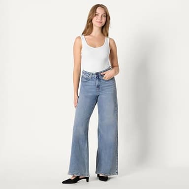 Amazon Essentials Women's Women's Low Stretch Relaxed-Fit Mid-Rise Wide Leg Jean, Authentic Medium Wash, 12 - Image 5