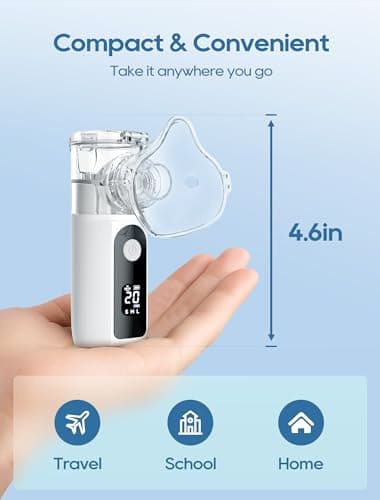 Portable Nebulizer for Adults and Kids with Smart LED Display, 3 Modes & Auto-Cleaning, Handheld Nebulizer for Home and Travel Use - Image 7