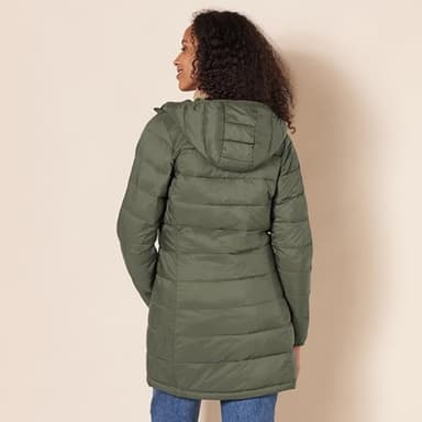 Amazon Essentials Women's Lightweight Water-Resistant Packable Hooded Puffer Coat (Available in Plus Size), Dark Olive, Large - Image 3